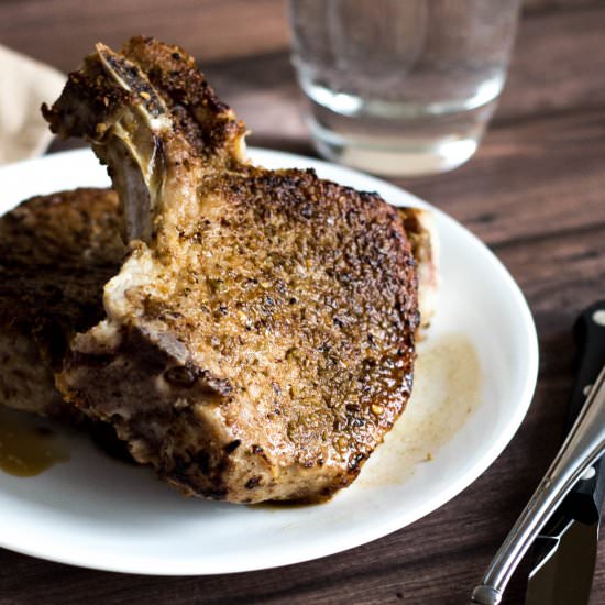 Brined Fennel Crusted Pork Chops