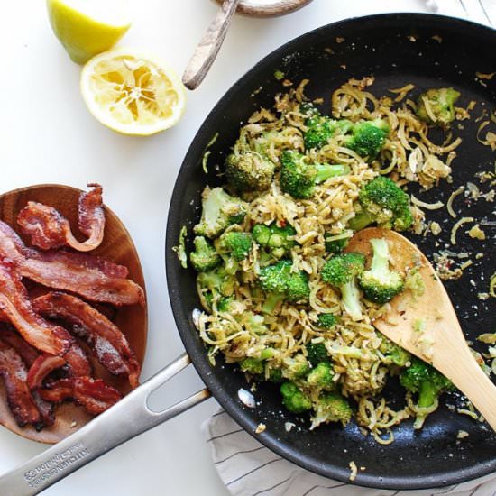 Lemon Garlic Broccoli with Bacon