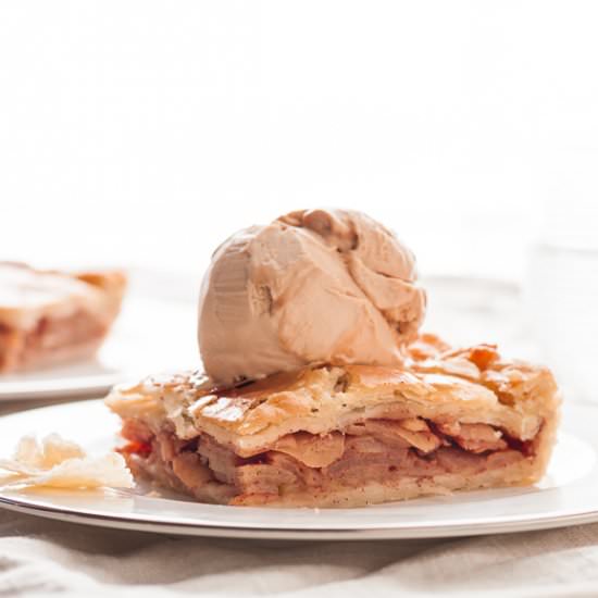 Bourbon Caramel Apple Slab Pie