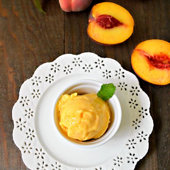 2 Ingredient Peach Sorbet