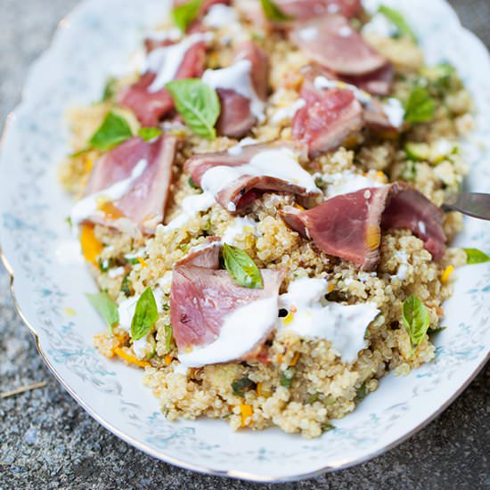 Grilled Beef and Light Quinoa Salad