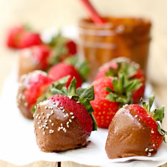Chocolate PB Covered Strawberries