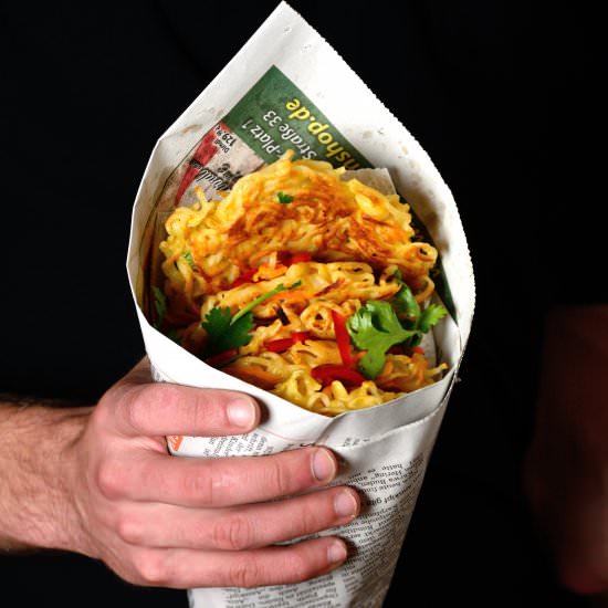 Noodle Cakes with Peanut Sambal