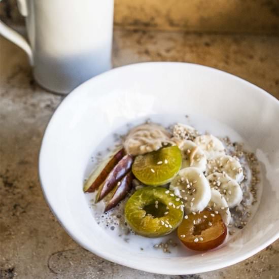 Buckwheat and plum porridge