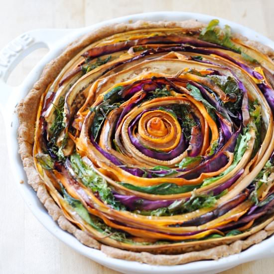 Vegan Spiral Vegetable Tart