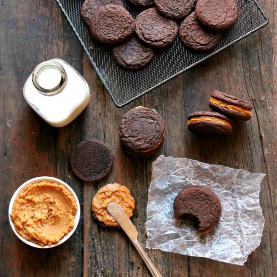 Chocolate and WB Sandwich Cookies