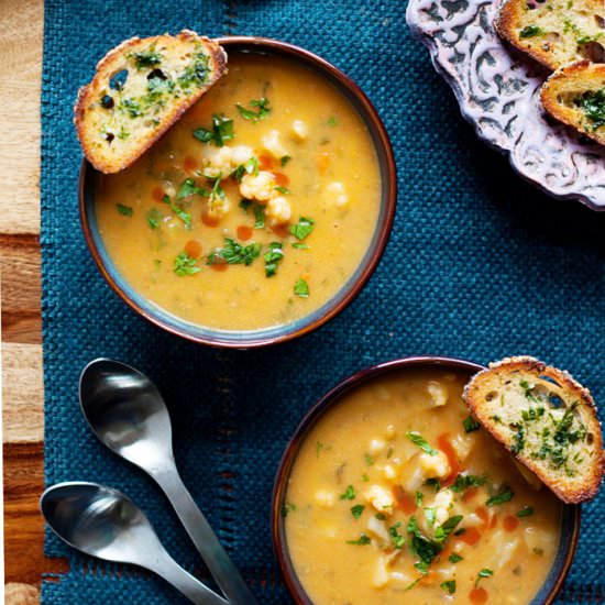 Vegan Buffalo Cauliflower Chowder