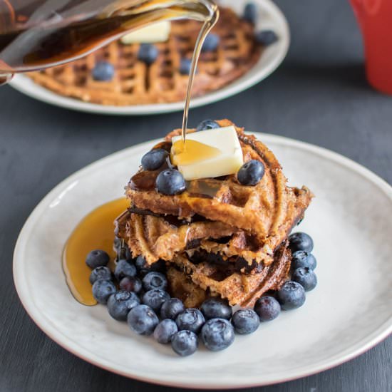 Peanut Butter Bulgur Waffles
