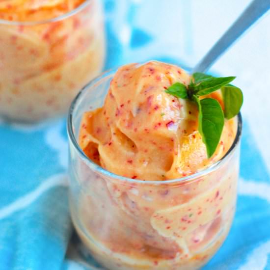 Peach Basil Sorbet