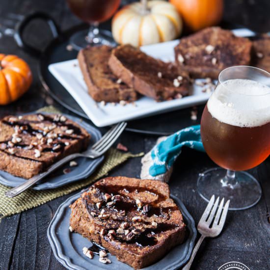 Pumpkin Beer Bread French Toast