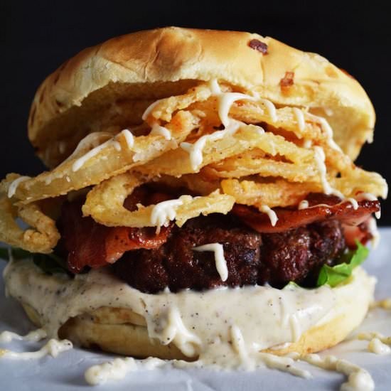 White BBQ Bacon Burger