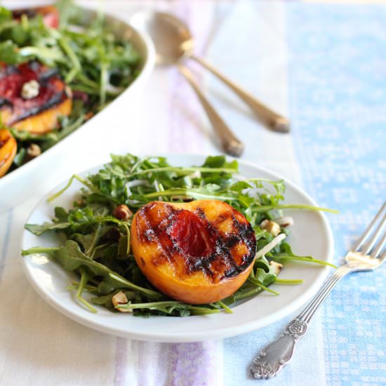 End of Summer Peach Arugula Salad