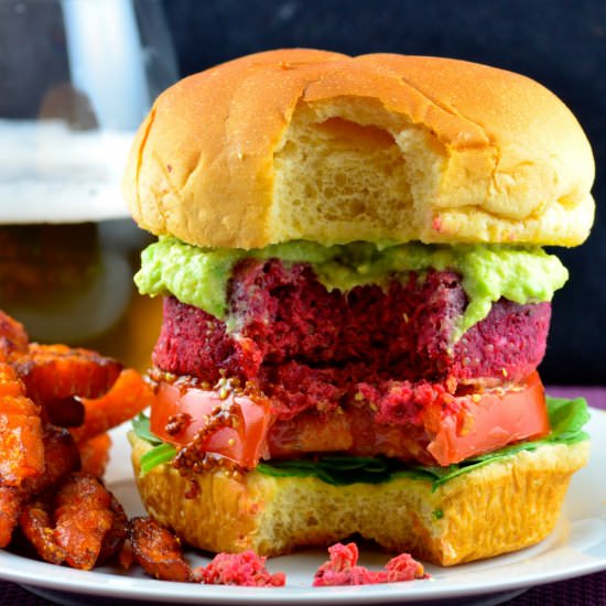 Beet, Quinoa & Chickpea Veggie Burger