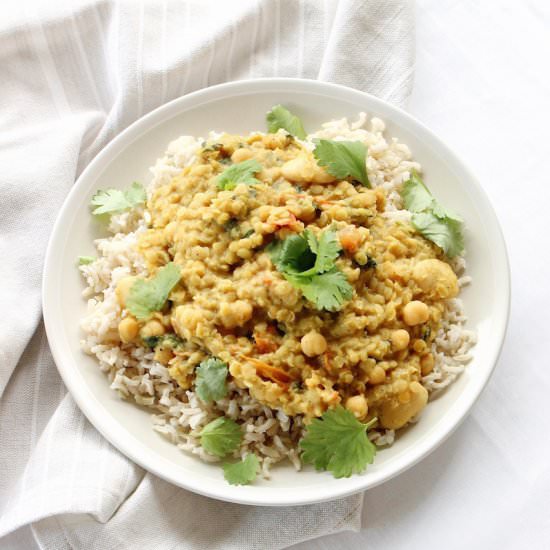 Spinach & Red Lentil Curry