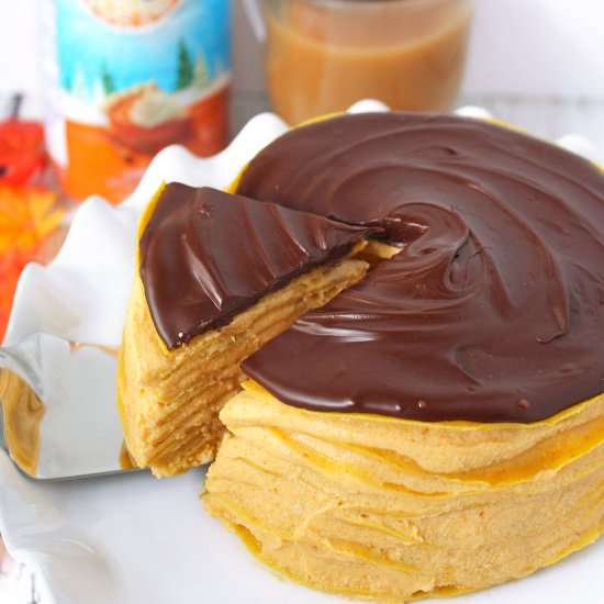 Pumpkin Spice Crepe Cake
