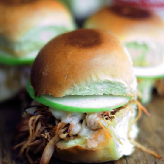 Slow Cook Apple Butter Chicken Sliders