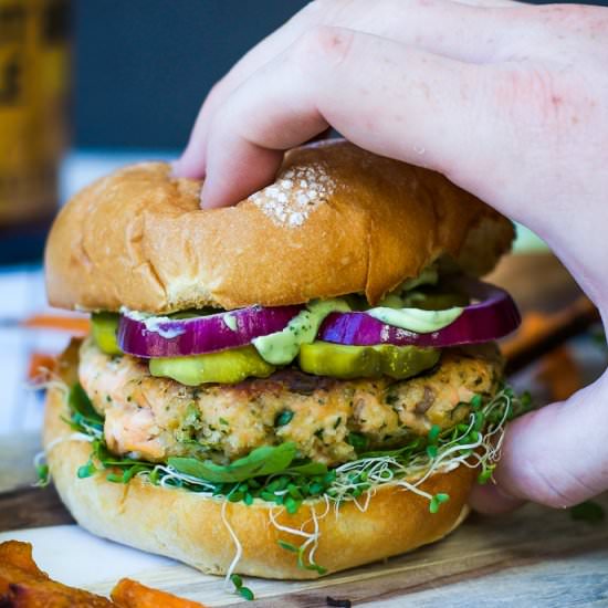 Cilantro Lime Salmon Burgers