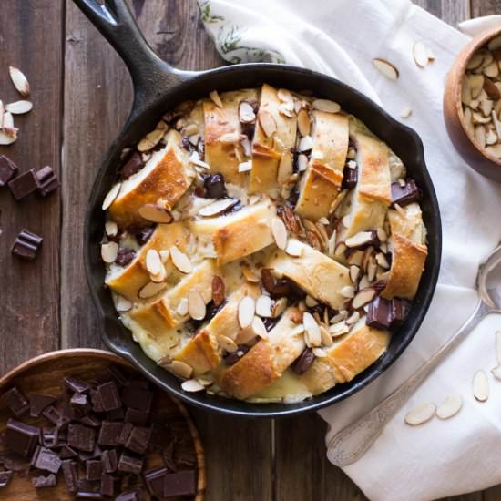 Chocolate Almond Bread Pudding