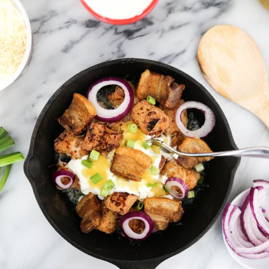 Loaded Pork Belly Totchos