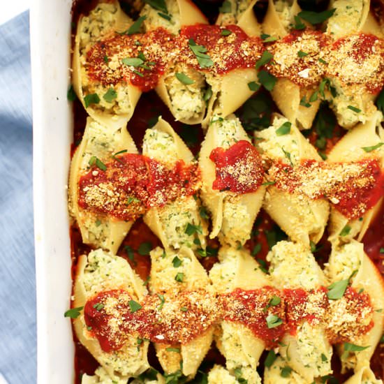 Cauliflower Ricotta Stuffed Shells