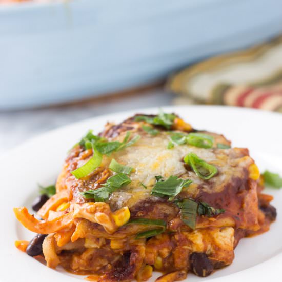 Spiralized Sweet Potato Enchilada