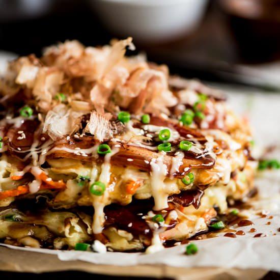 Okonomiyaki (Savory Japanese Pancake)