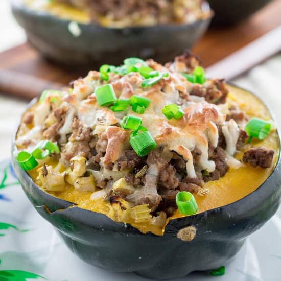 Acorn Squash with Turkey Sausage