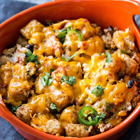 Crockpot Taco Tater Tot Casserole