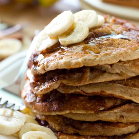 Cinnamon Roll Banana Pancakes