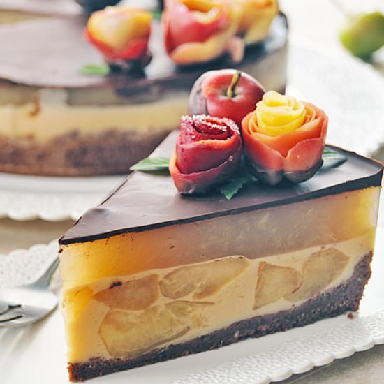 Apple Caramel Non-Baked Cake