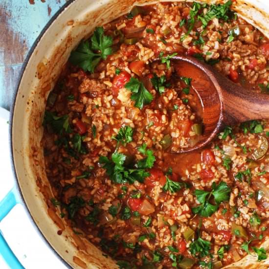 30 Minute Stuffed Pepper Soup