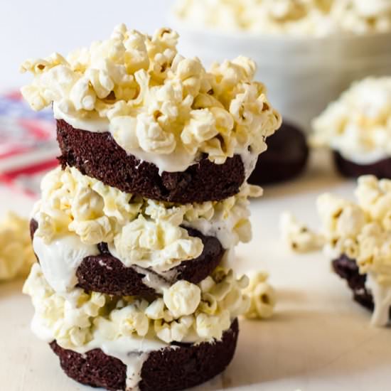 Red Velvet Popcorn Doughnuts