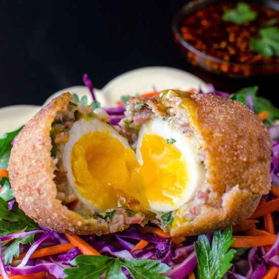 Cheesy Potato & Bacon Scotch Eggs