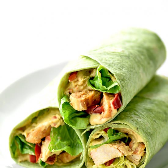 Hummus Grilled Chicken Wraps