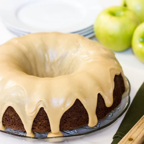 Applesauce Cake with Caramel Glaze