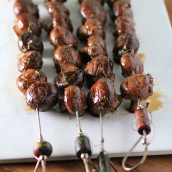 Skewered Garlic Mushrooms