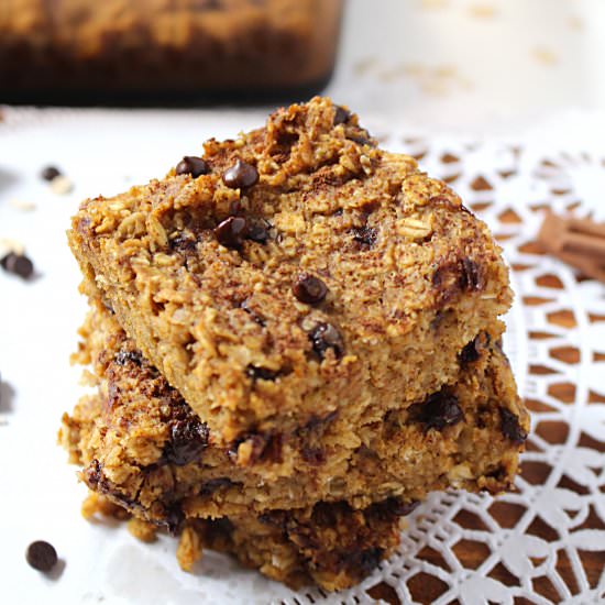 Chocolate Chip Pumpkin Oatmeal Bars
