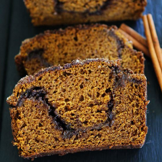 Pumpkin Cinnamon Swirl Bread