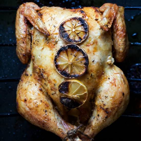 Lemon Garlic Oven Roasted Chicken