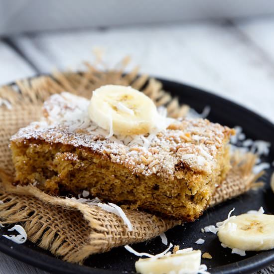 Simple Banana Coconut Crumb Cake