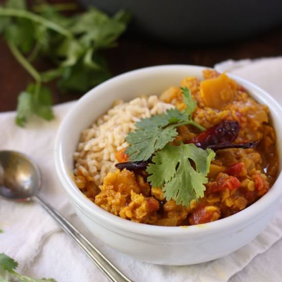 Red Lentil Pumpkin Dal