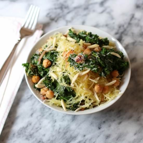 Spaghetti Squash, Chickpeas & Kale