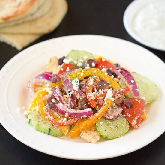 Mediterranean Salad & Feta Dressing
