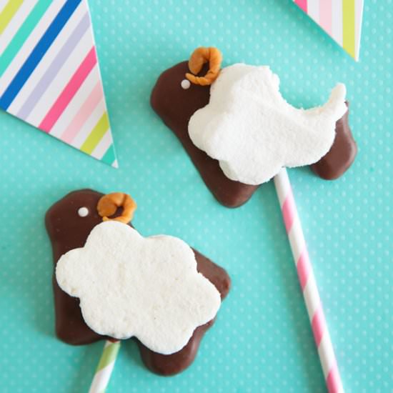 Puffy Sheep S’more Pops
