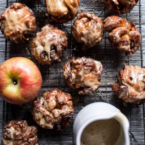 Maple Glazed Apple Fritters