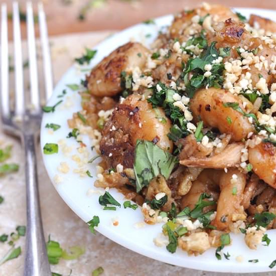 Fried Rice w/ Pulled Pork & Shrimp