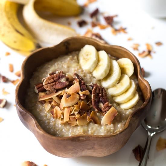 Coconut Banana Steel Cut Oatmeal