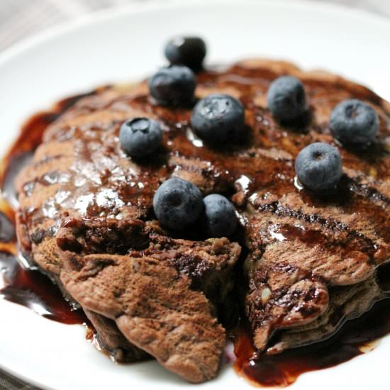 Chocolate Zucchini Berry Pancakes