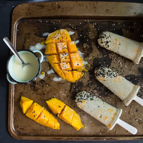 Mango Sticky Rice Popsicles
