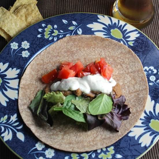 Bean Tacos with Spicy Tofu Cream